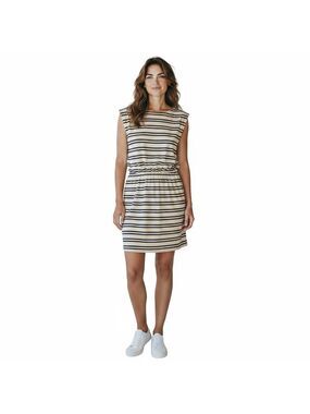 Ann Taylor Loft Size XS Cream and Blue Cap Sleeve Dress